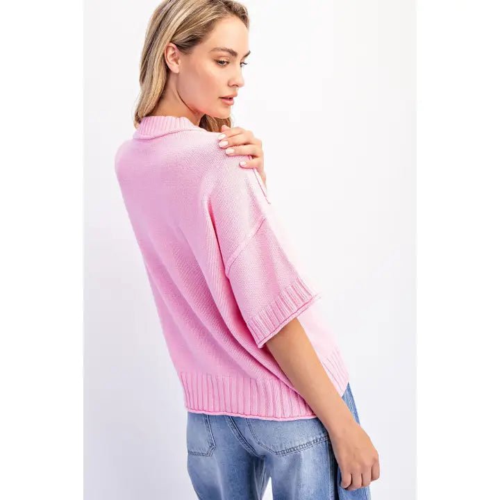 Jane Oversized Sweater - Pink - Revel Boutique