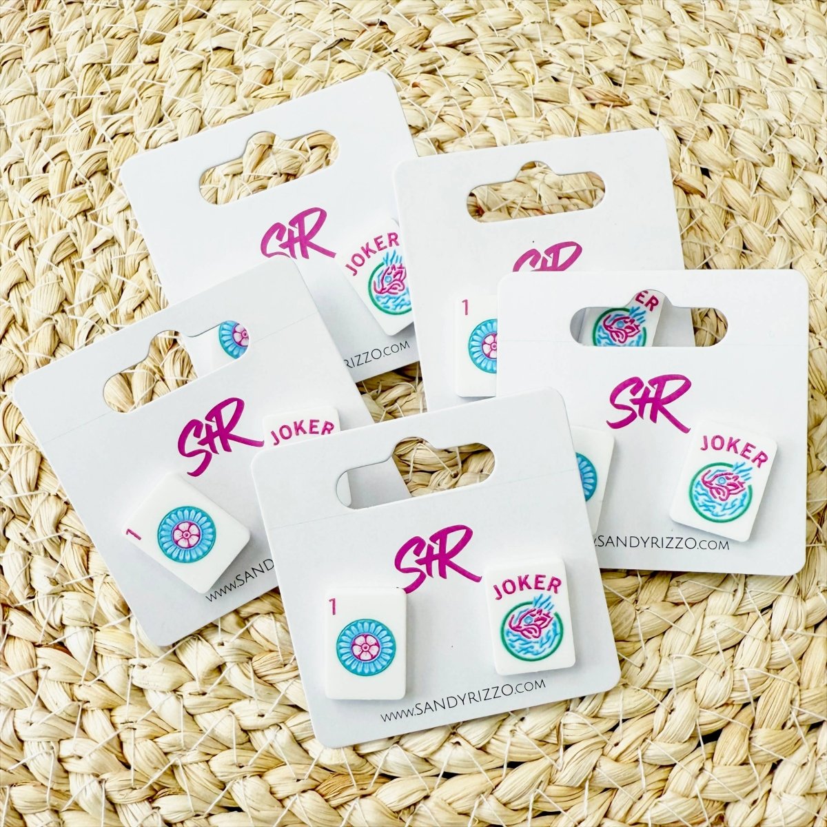 Joker Pastel Acrylic Mahjong Stud Earring - Revel Boutique