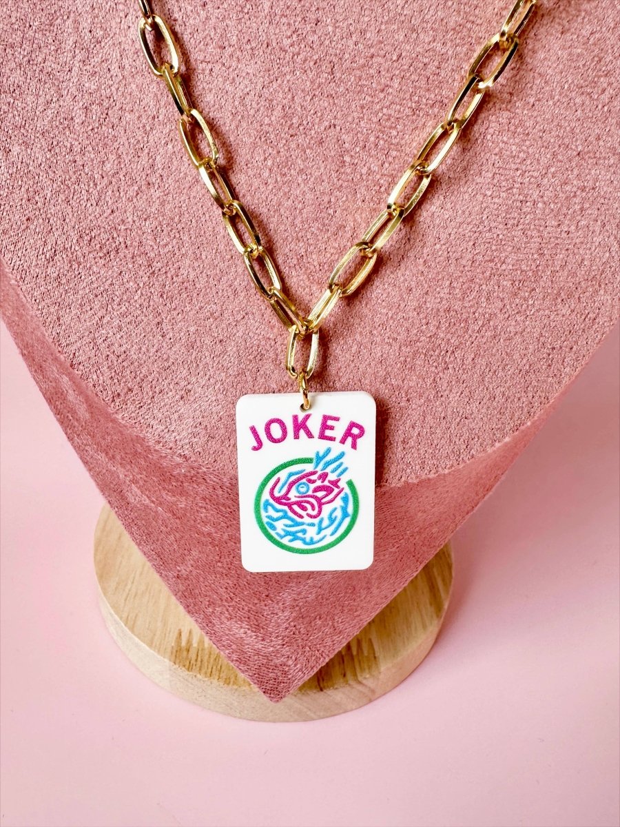 Joker Pastel Mahjong Chain Necklace - Revel Boutique