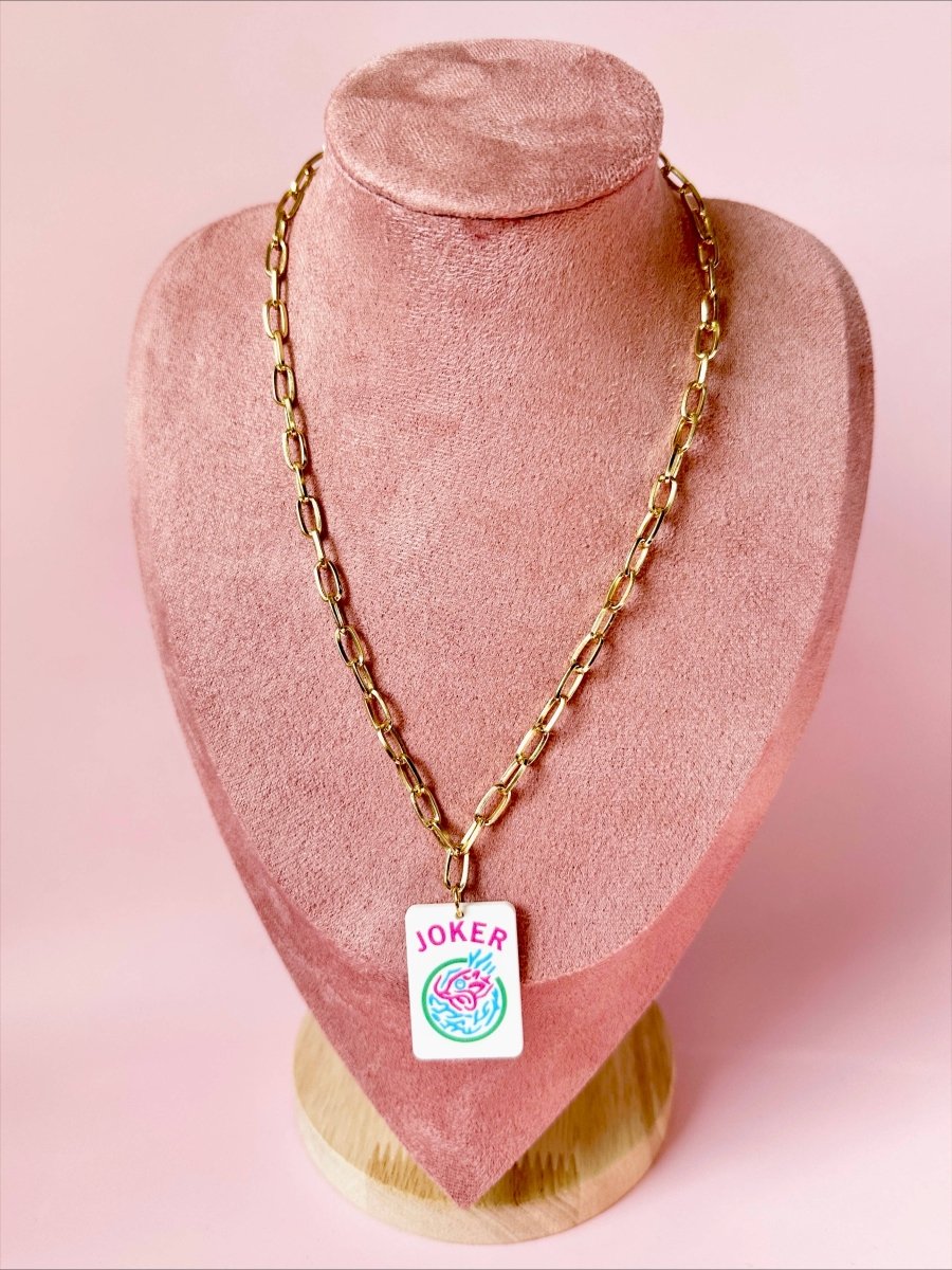Joker Pastel Mahjong Chain Necklace - Revel Boutique
