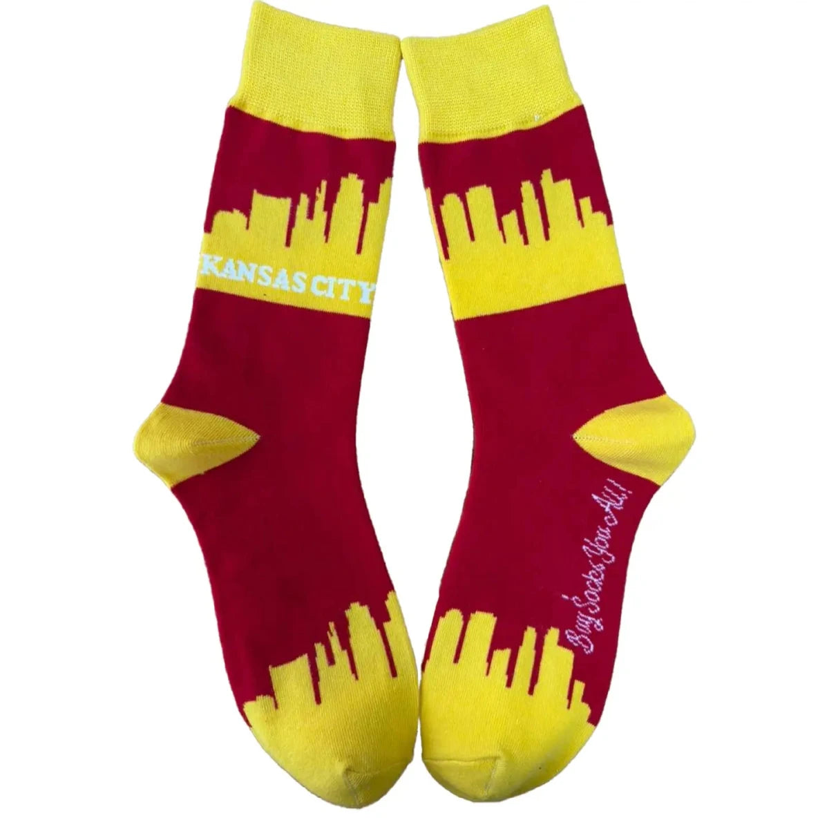 Kansas City Skyline Socks-Red - Revel Boutique