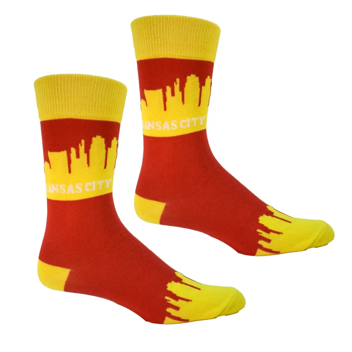 Kansas City Skyline Socks-Red - Revel Boutique