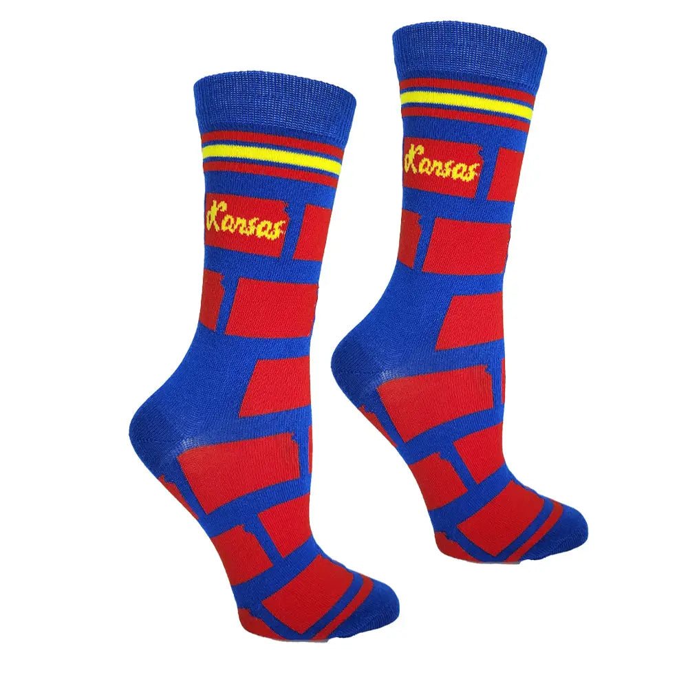 Kansas Socks-Red/Royal - Revel Boutique