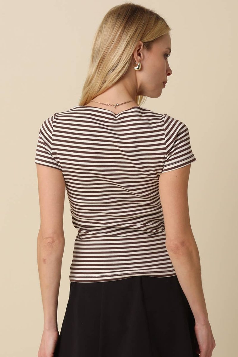 Kate Baby Tee - Brown - Revel Boutique