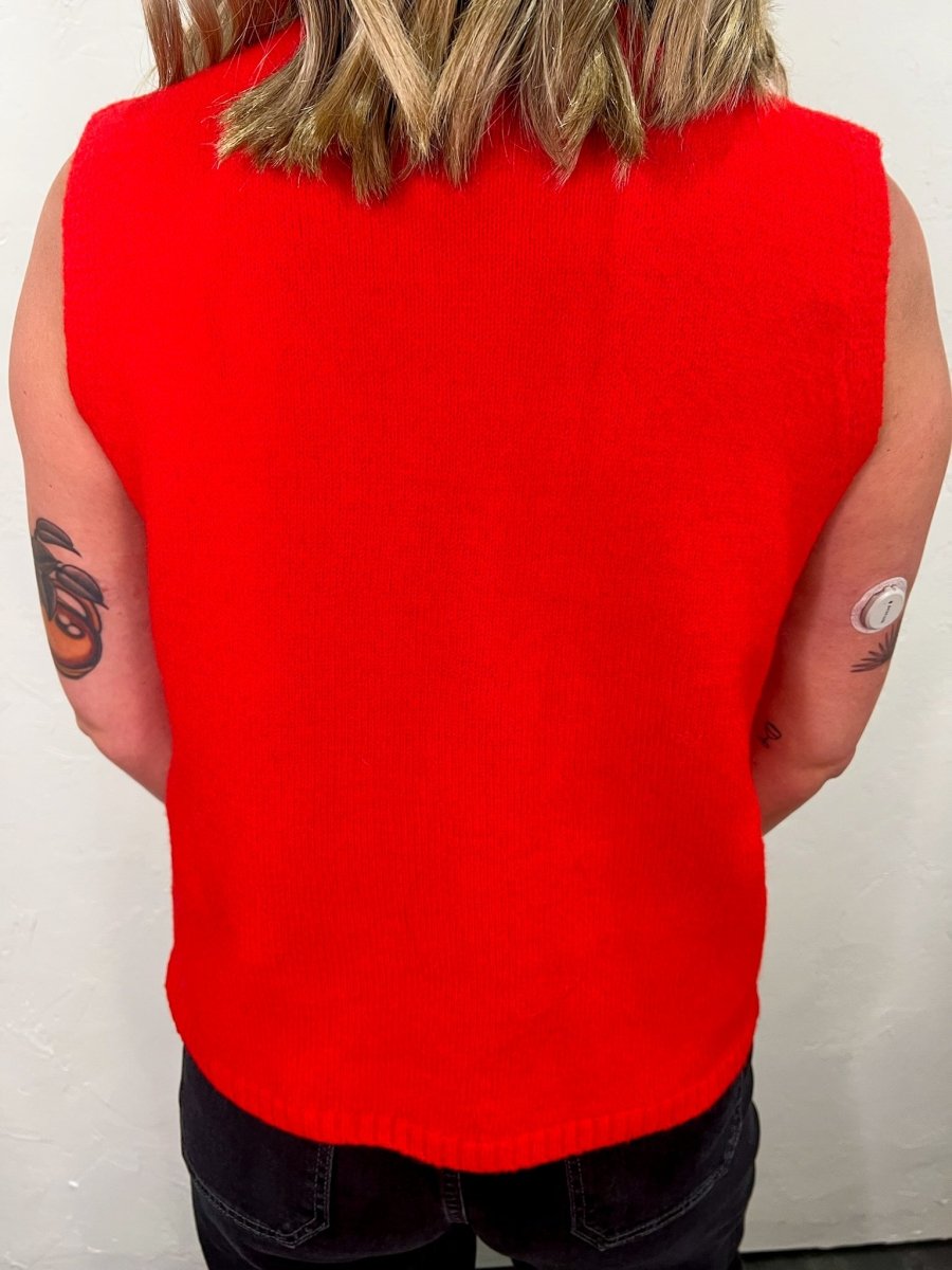 KC Drape Embroidered Vest - Revel Boutique