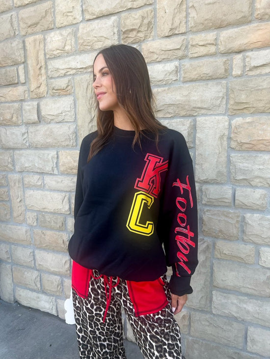 KC Football Sleeve Sweatshirt - Revel Boutique