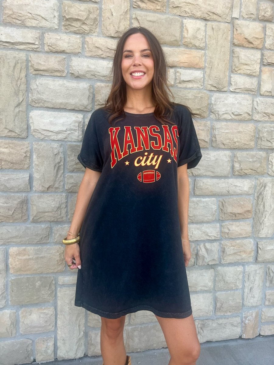 KC Graphic Tee Dress - Black - Revel Boutique