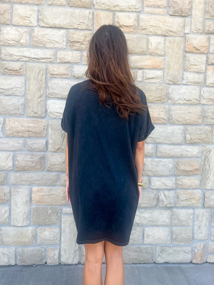 KC Graphic Tee Dress - Black - Revel Boutique