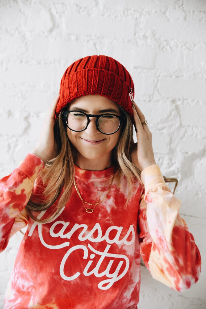 KC Knit Beanie - Red - Revel Boutique