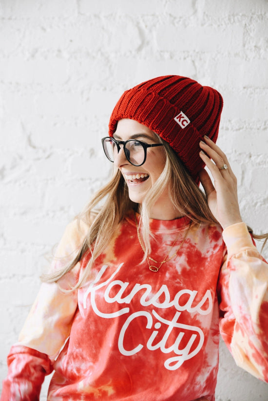 KC Knit Beanie - Red - Revel Boutique