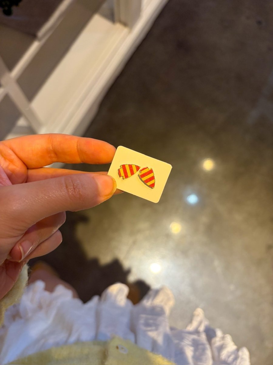 KC Striped Arrowhead Stud - Revel Boutique