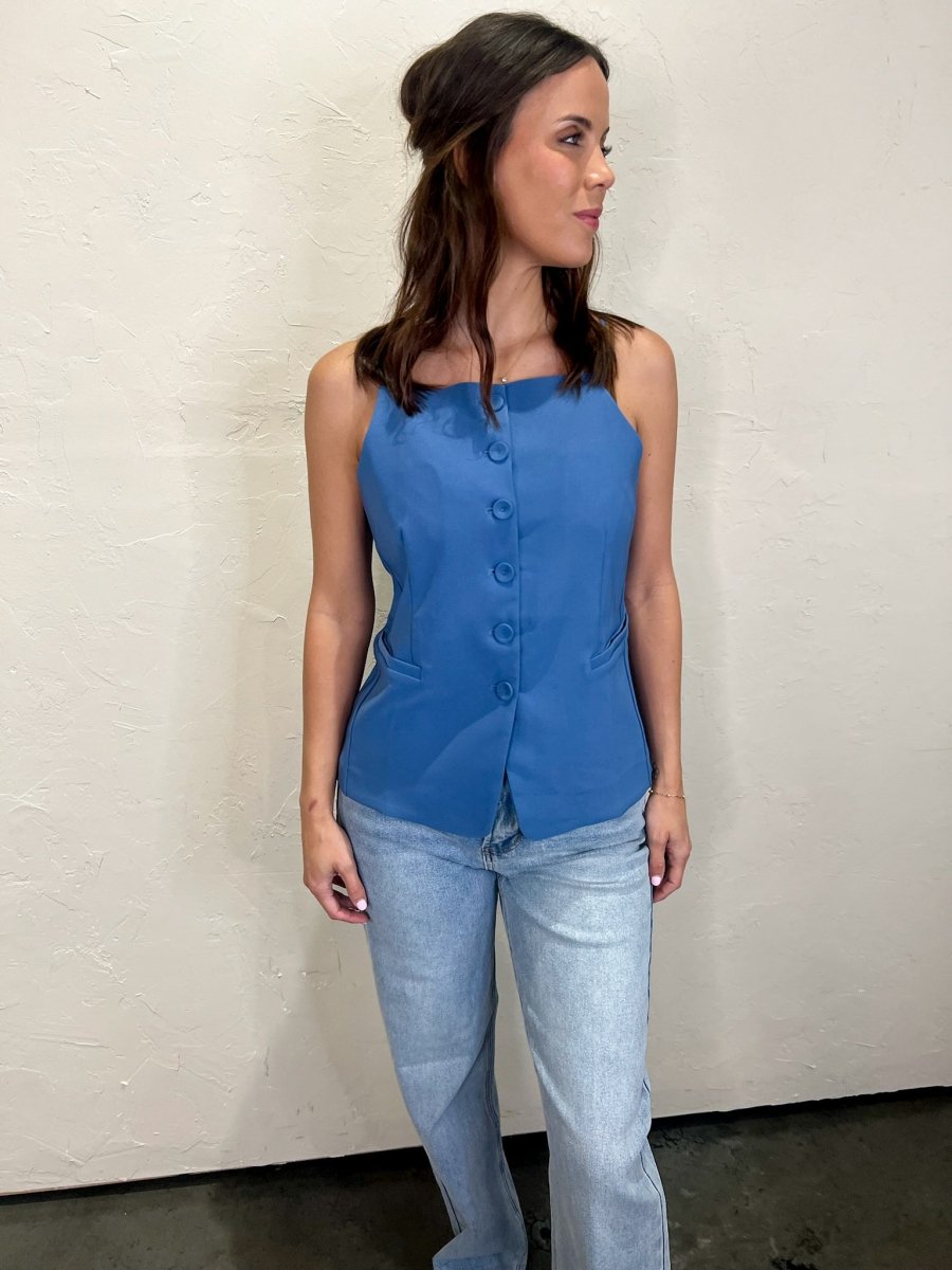 Kendall Button Up Top - Revel Boutique