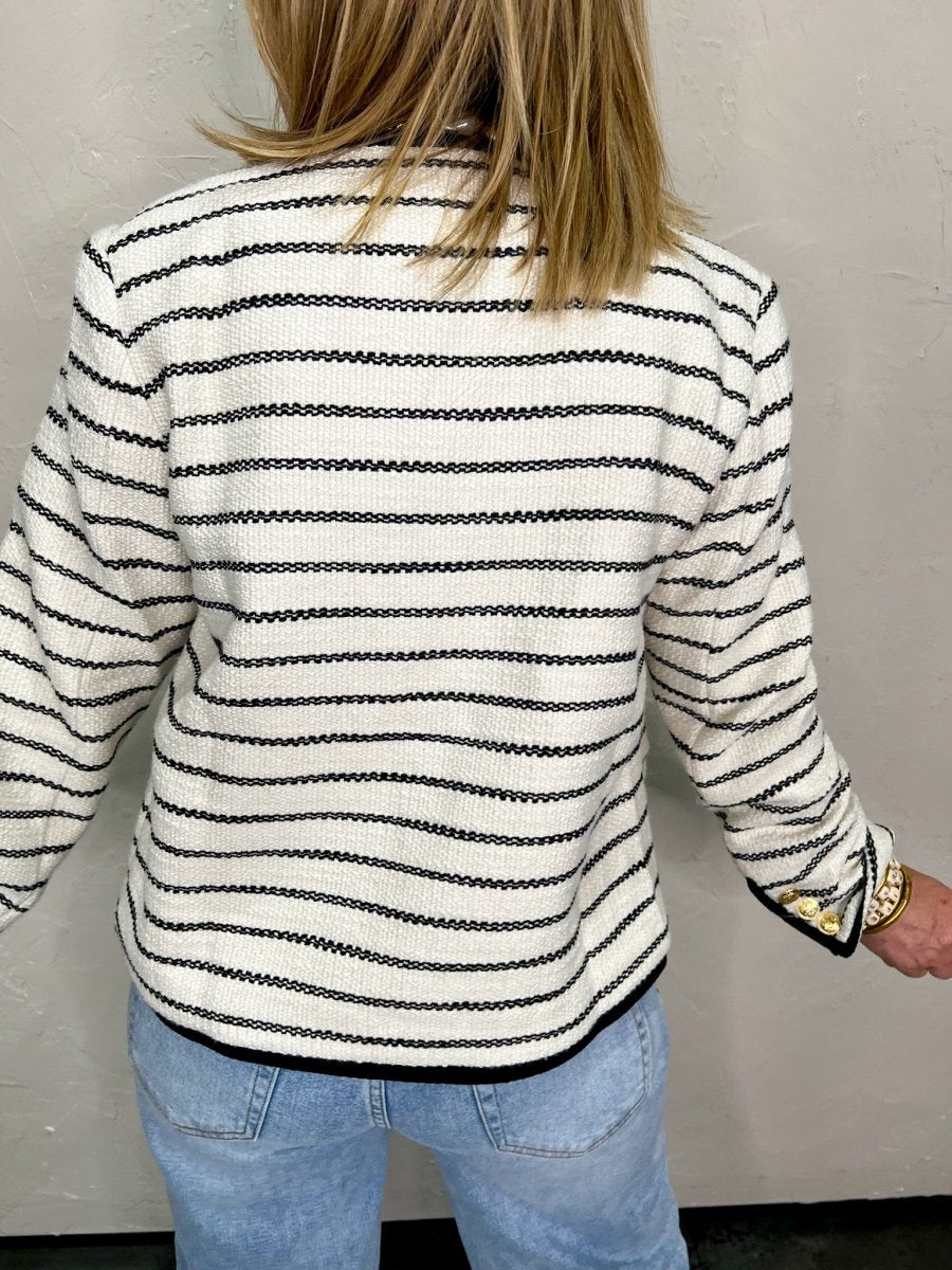 Kennedy Striped Tweed Jacket - Revel Boutique