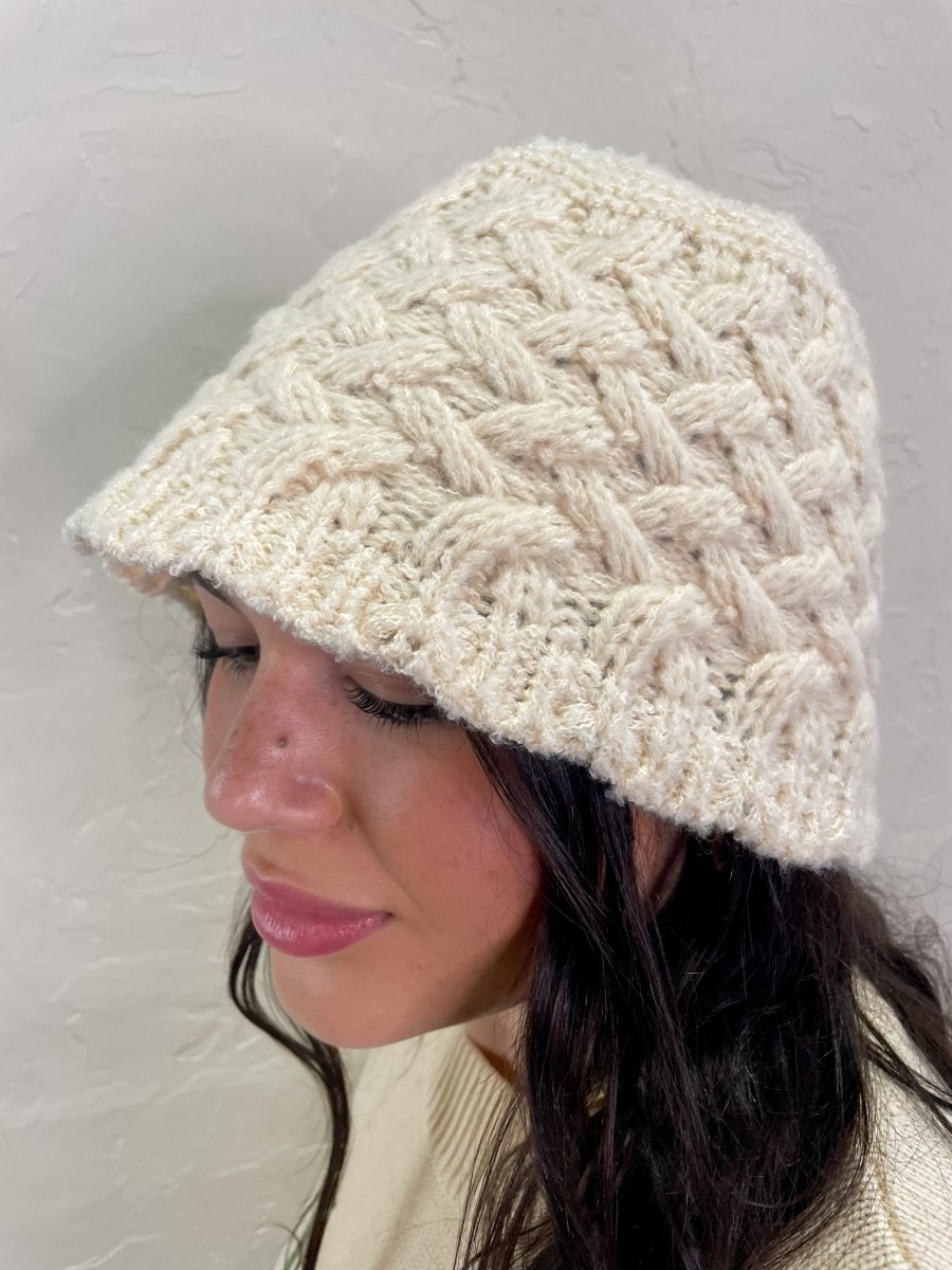 Latte Knit Bucket Hat - Cream - Revel Boutique