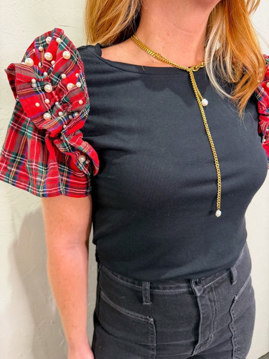 Lauren Tartan Ruffle Top - Revel Boutique