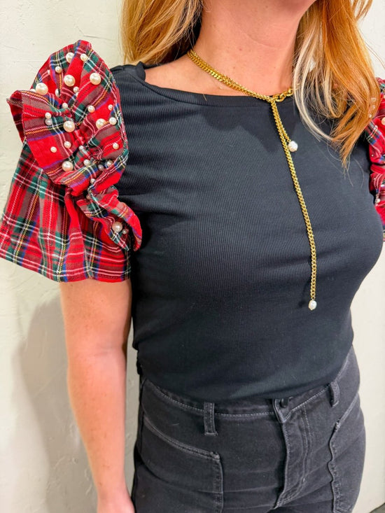 Lauren Tartan Ruffle Top - Revel Boutique