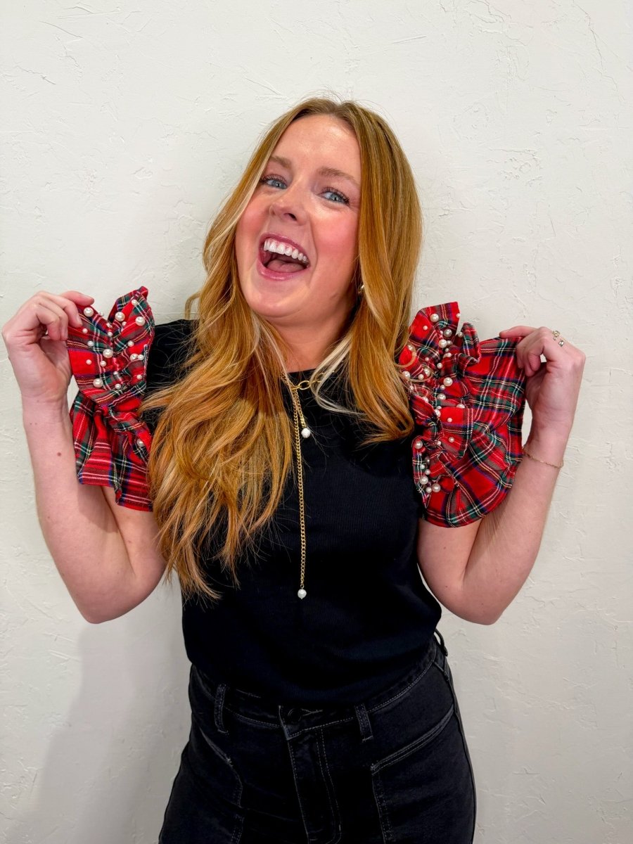 Lauren Tartan Ruffle Top - Revel Boutique