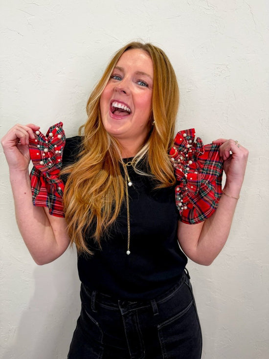 Lauren Tartan Ruffle Top - Revel Boutique