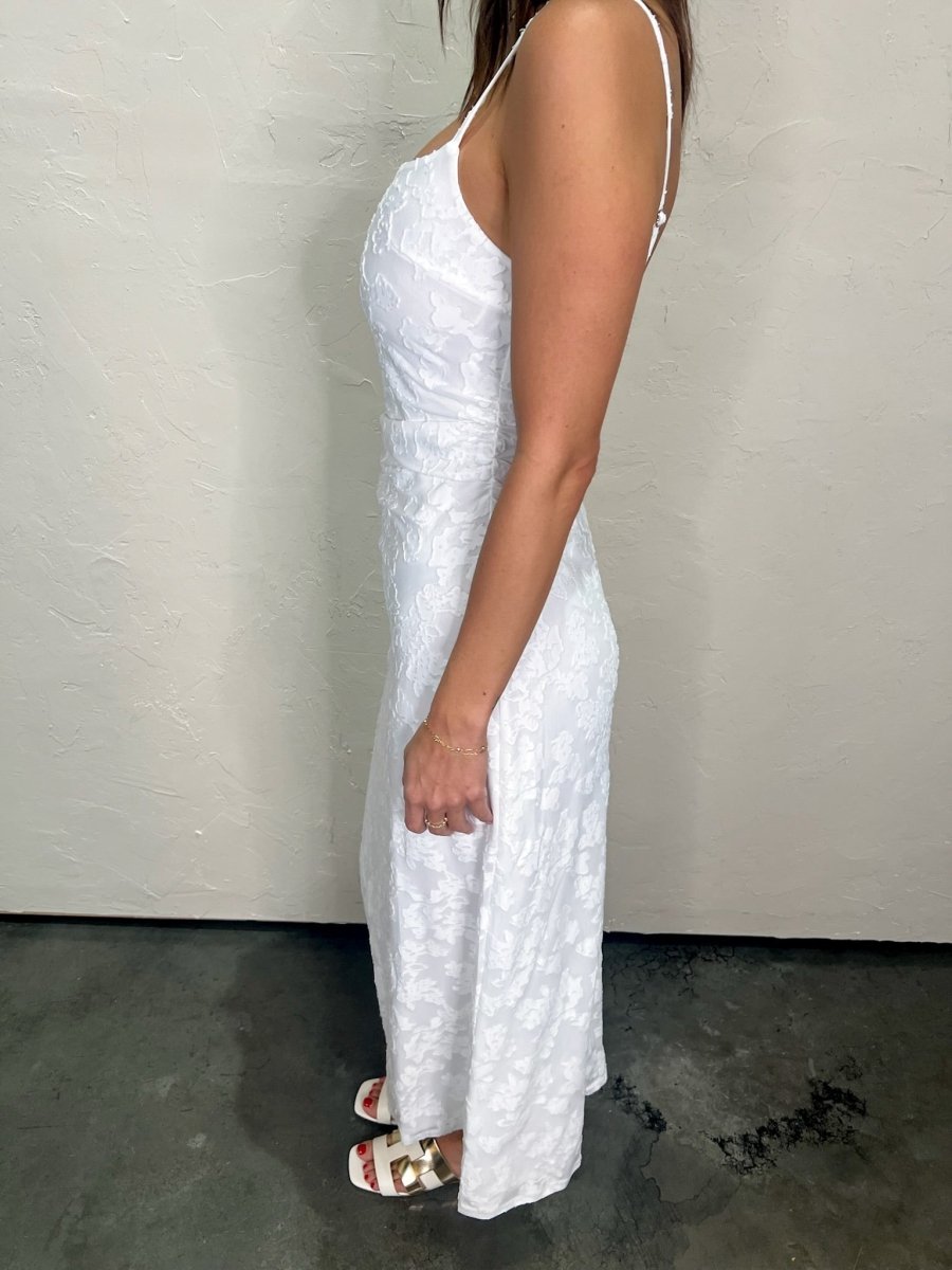 Laurie Textured Dress - White - Revel Boutique