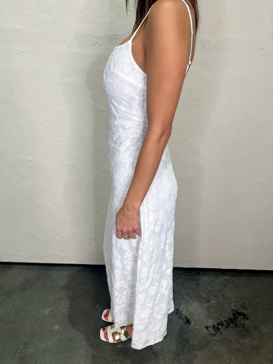 Laurie Textured Dress - White - Revel Boutique