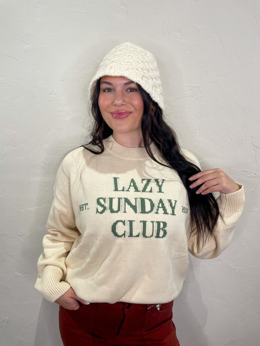 Lazy Sunday Club Sweater - Revel Boutique