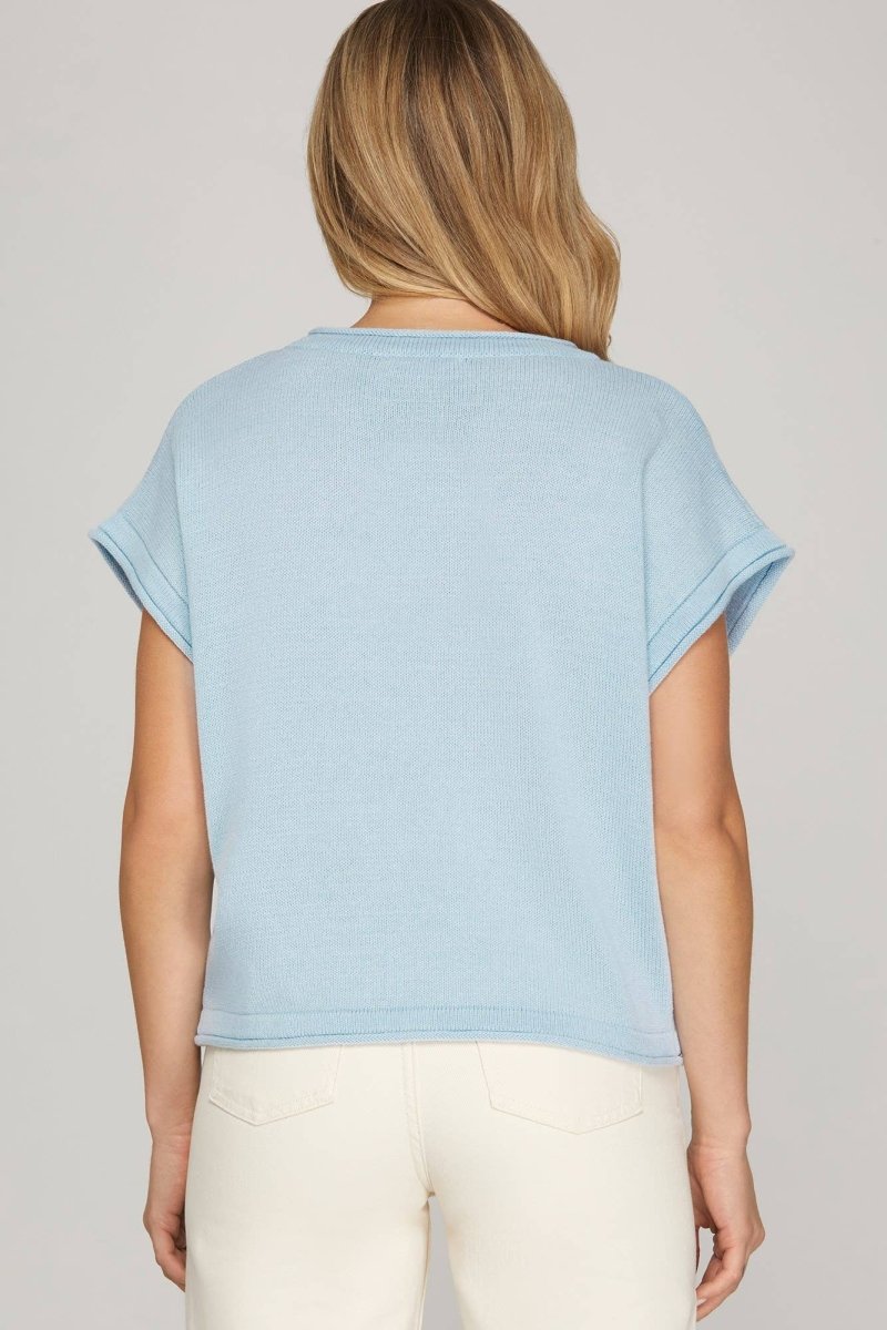 LEMON PRINT KNIT SWEATER - Revel Boutique