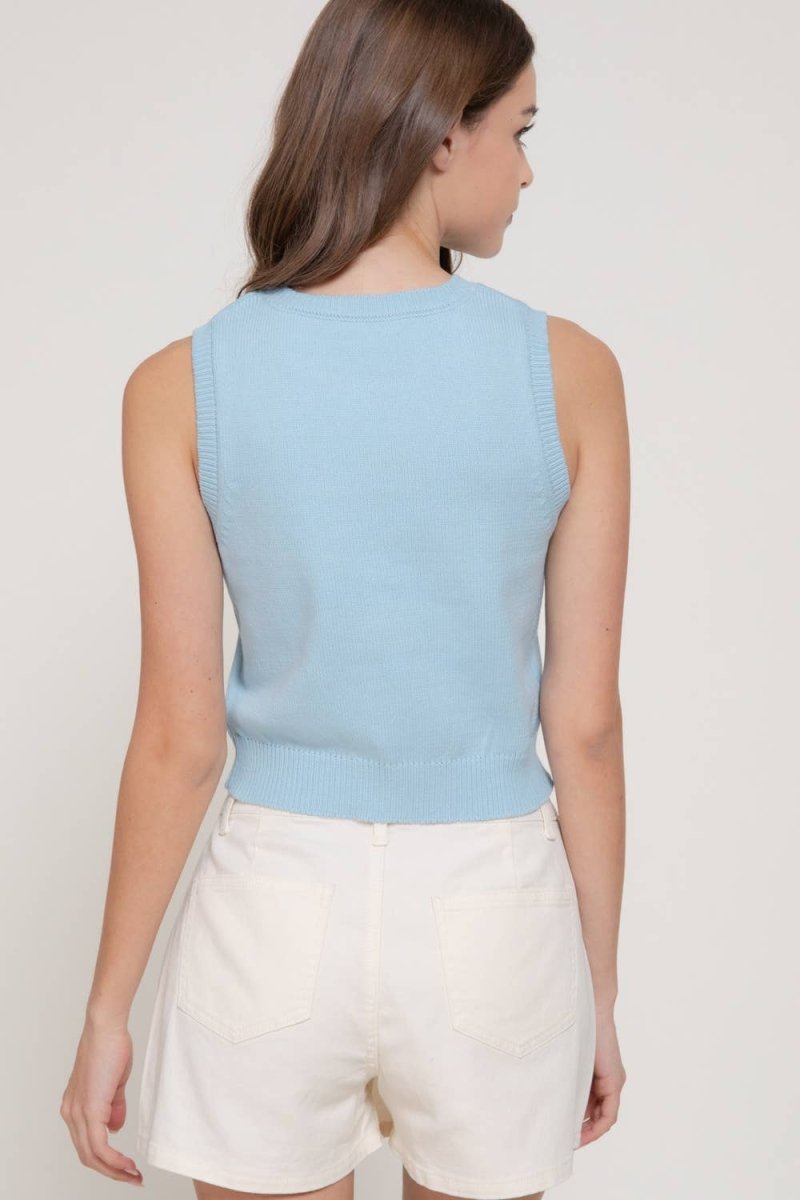 Lemon Sweater - Blue - Revel Boutique