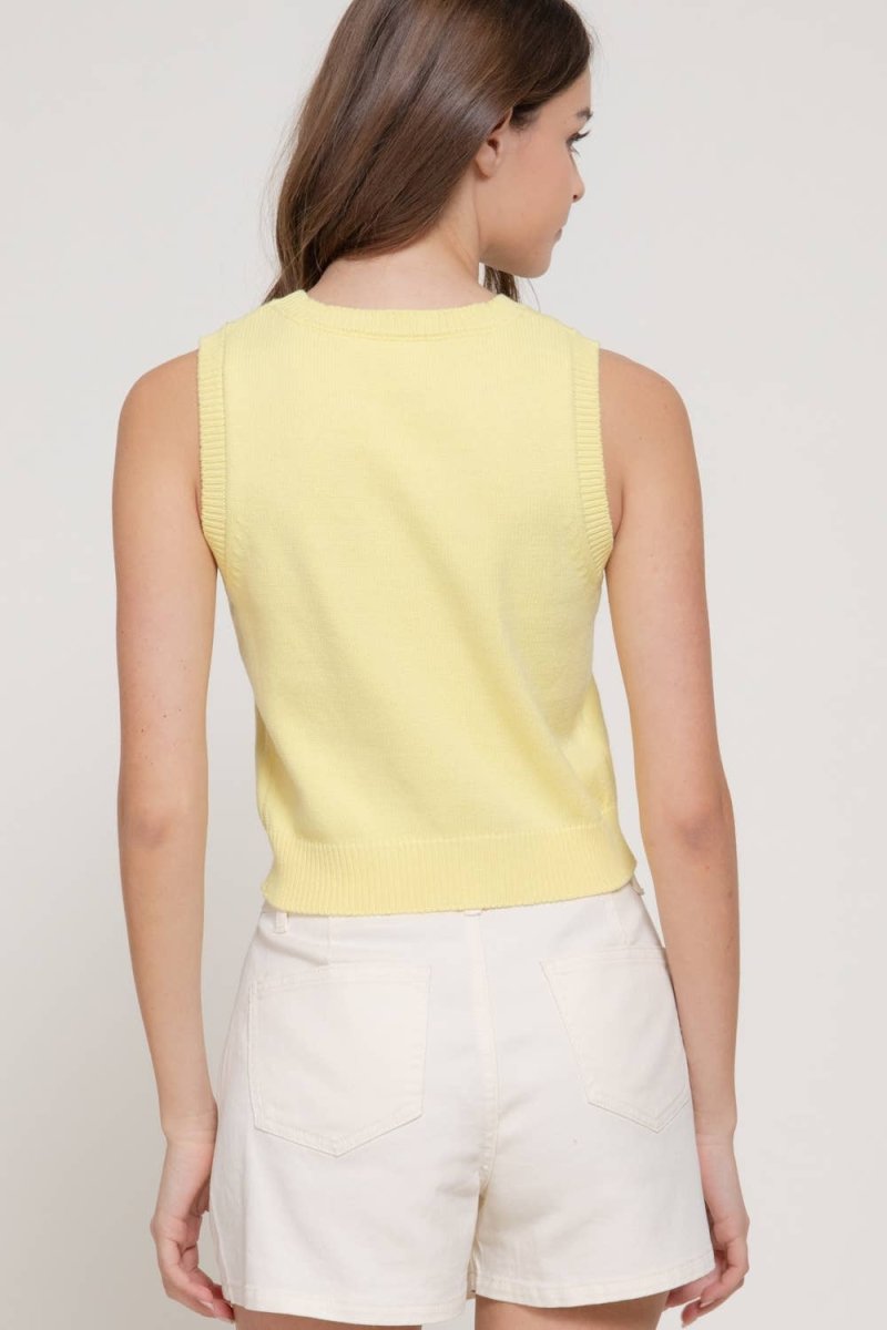 Lemon Sweater: White - Revel Boutique