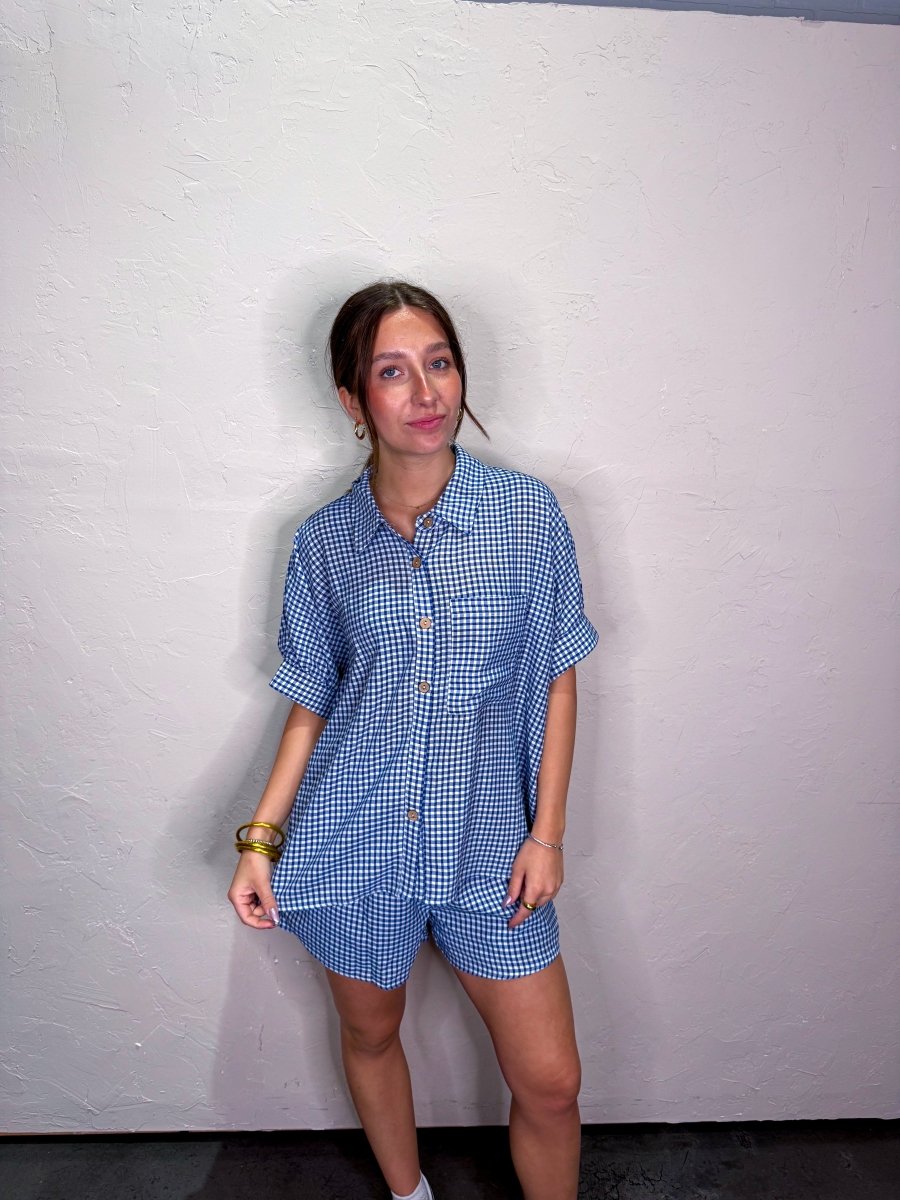 Lexington Check Set - Blue - Revel Boutique