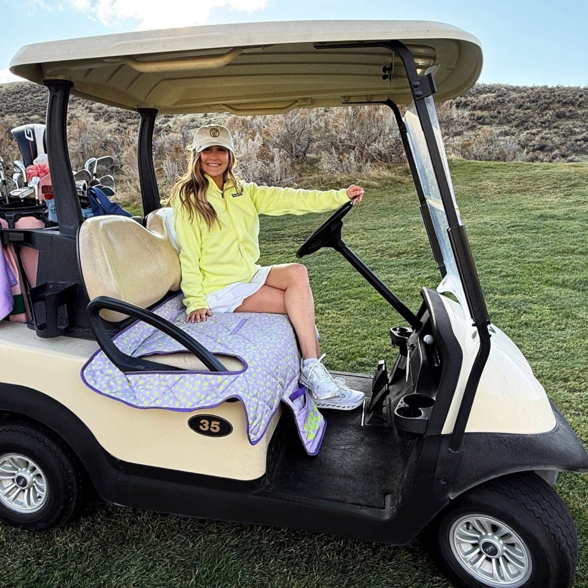 Lilac Leopard Reversible Golf Cart Seat Cover - Revel Boutique