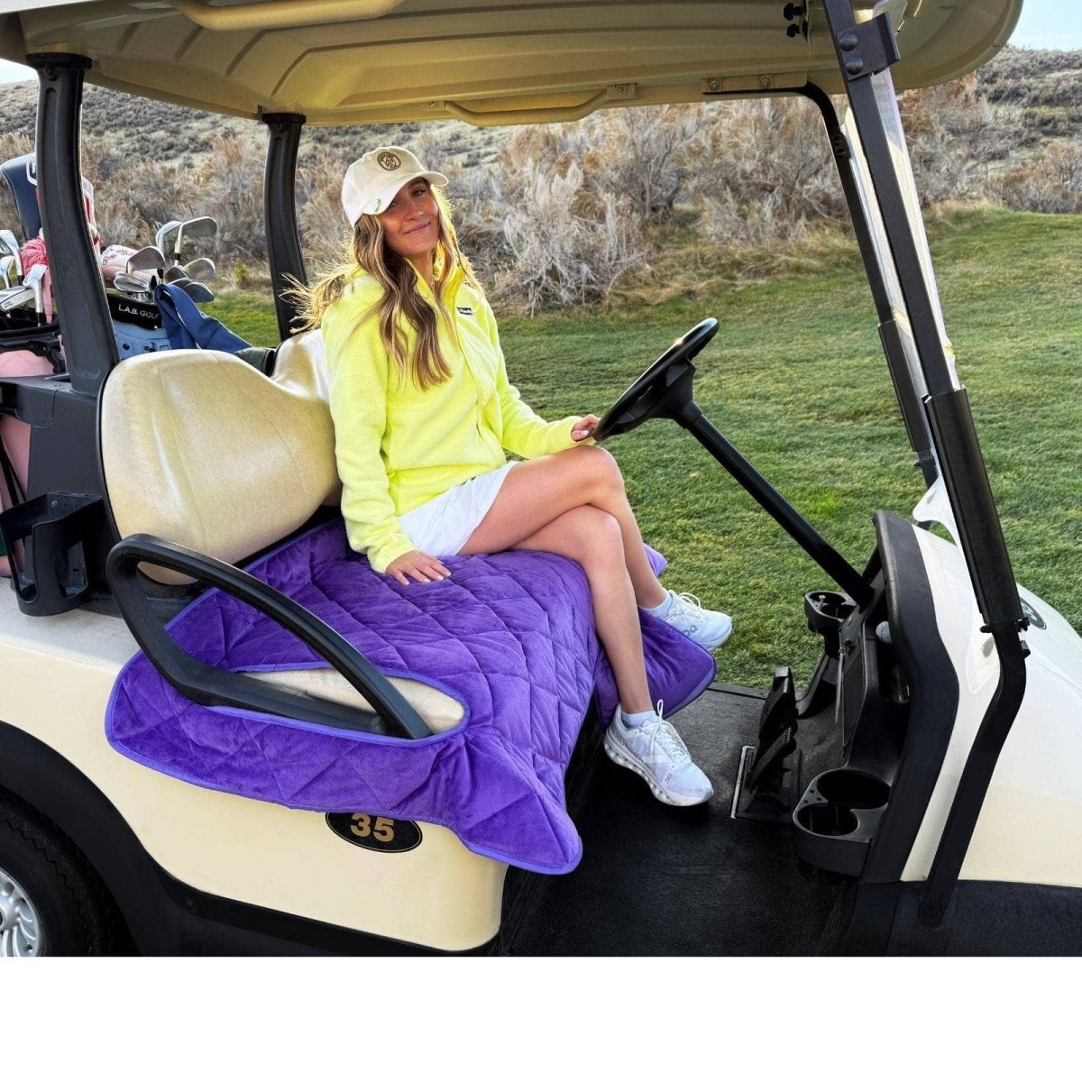 Lilac Leopard Reversible Golf Cart Seat Cover - Revel Boutique