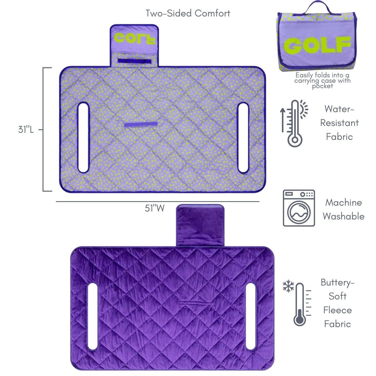 Lilac Leopard Reversible Golf Cart Seat Cover - Revel Boutique