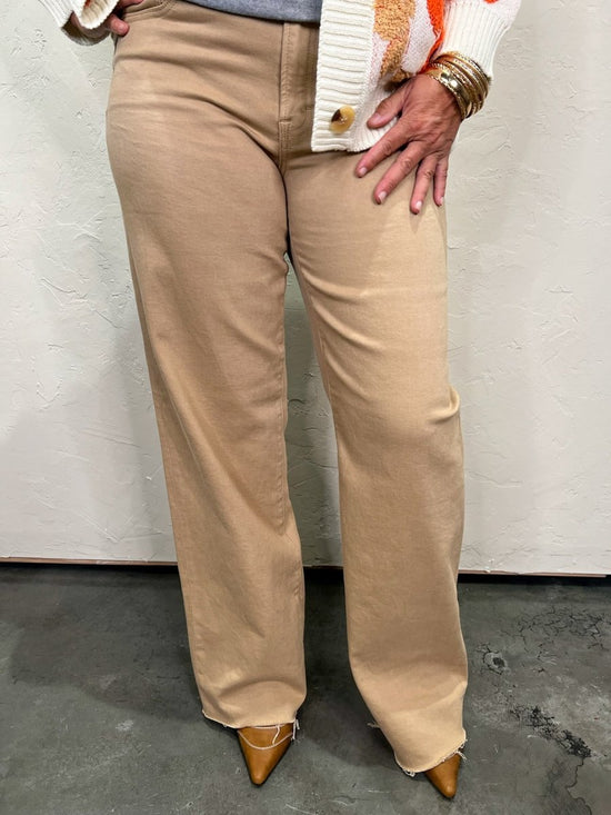 Logan Mid Rise Dad Jean - Almond - Revel Boutique