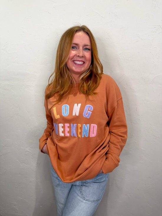 Long Weekend Sweatshirt - Rust - Revel Boutique
