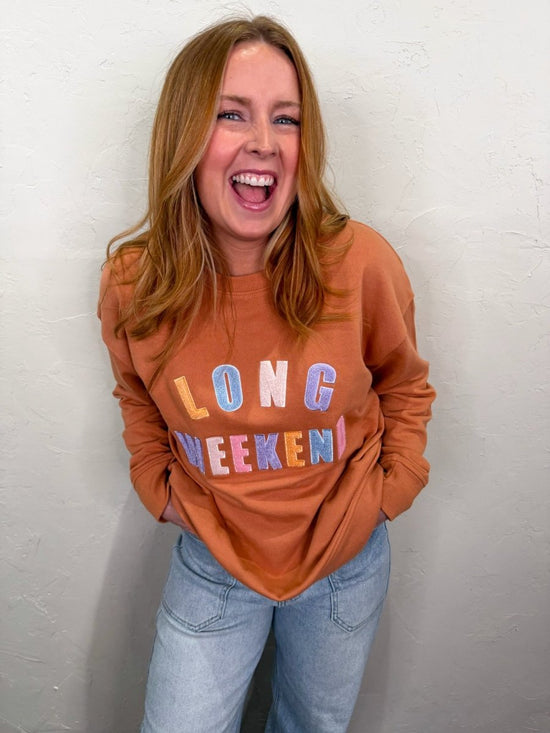 Long Weekend Sweatshirt - Rust - Revel Boutique