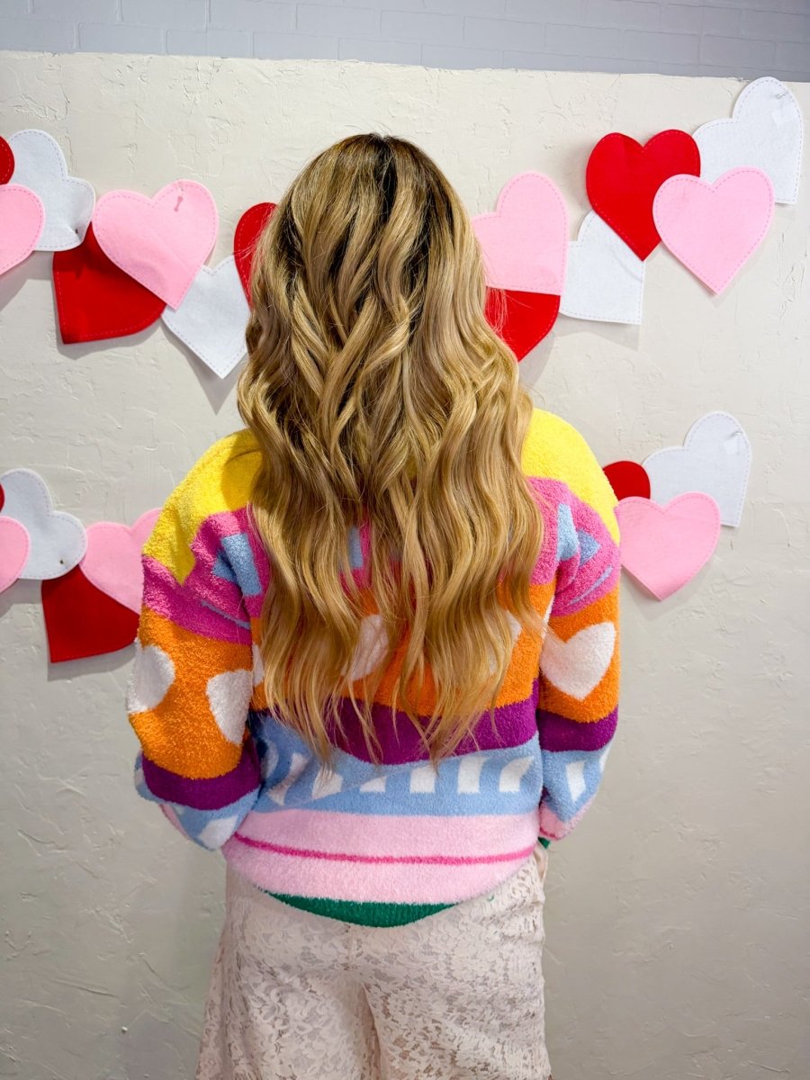 Love Colorfully Sweater - Pink - Revel Boutique