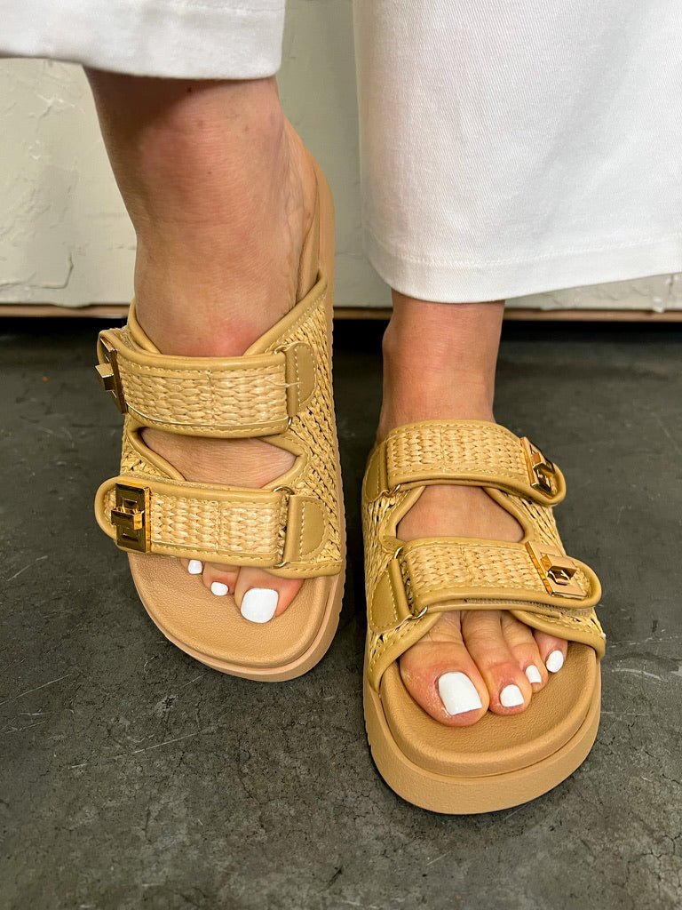 Lyon Platform Sandal - Beige - Revel Boutique