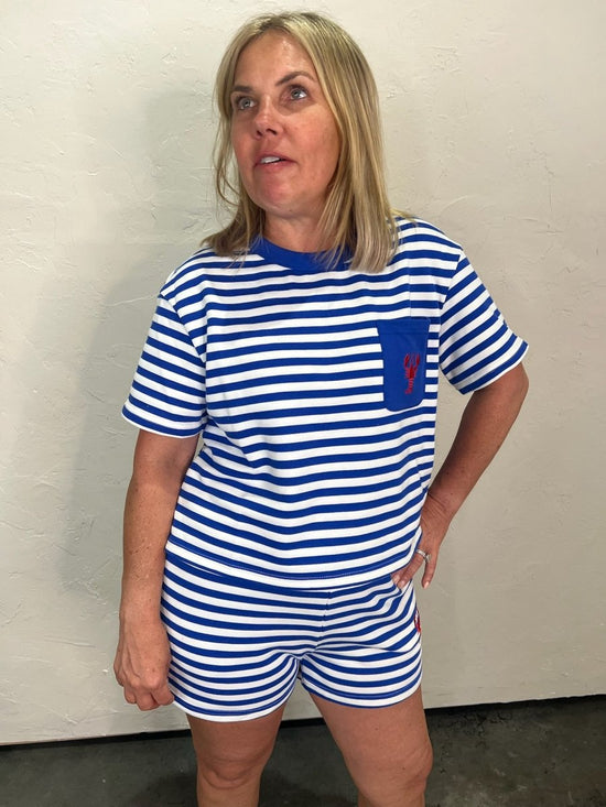 Maine Pocket Tee - Blue - Revel Boutique