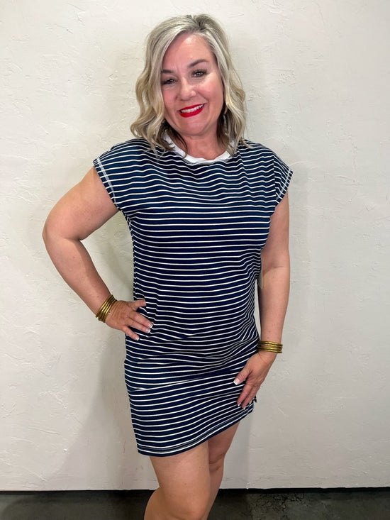 Maine T-Shirt Dress - Navy - Revel Boutique
