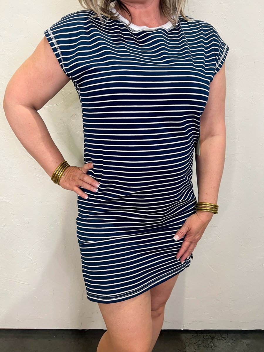 Maine T-Shirt Dress - Navy - Revel Boutique