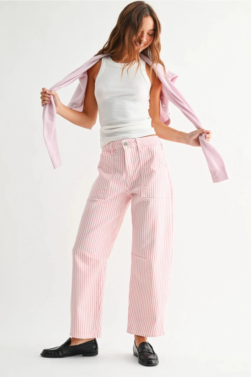 Malibu Pink Stripe Barrel - Revel Boutique
