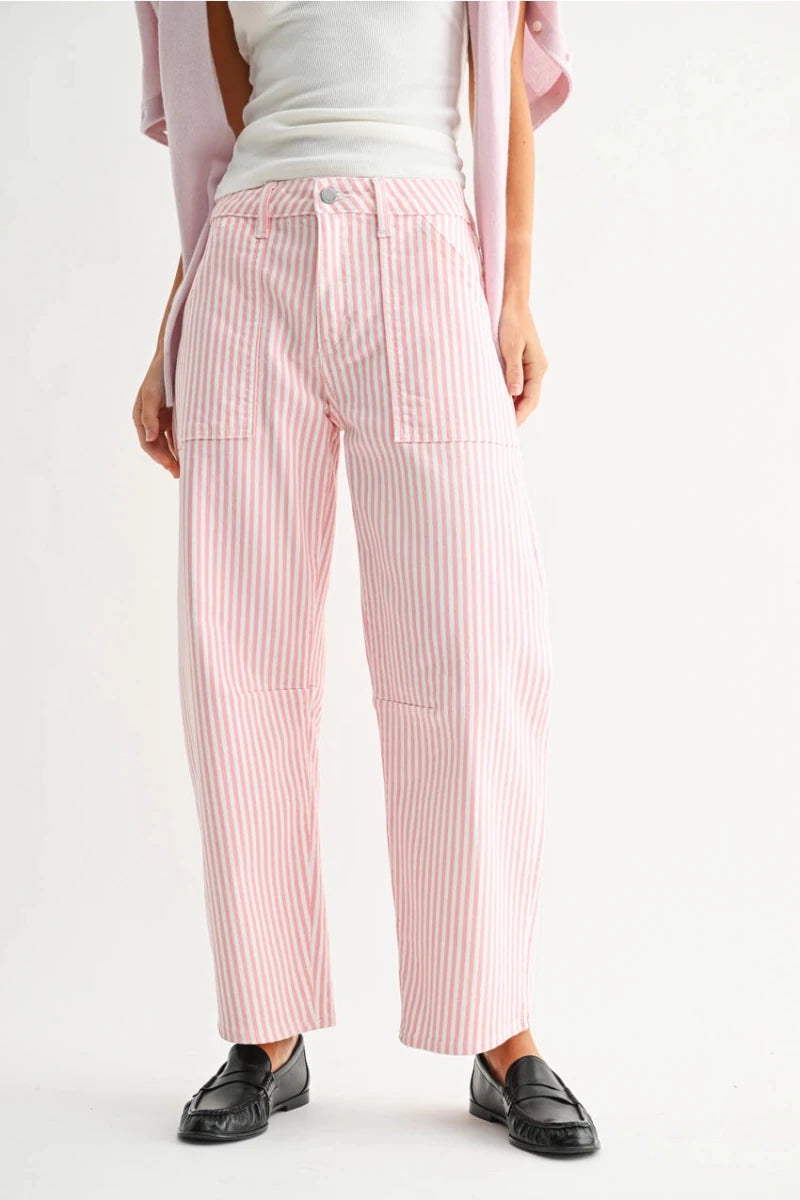 Malibu Pink Stripe Barrel - Revel Boutique