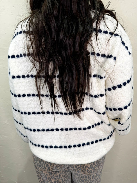 Marley Cozy Sweater - Navy/White - Revel Boutique