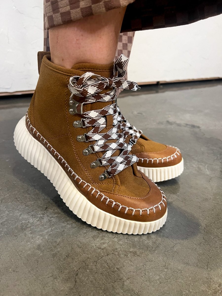 Matisse: Trek Lace Up Hiker Sneaker Boot - Chestnut - Revel Boutique