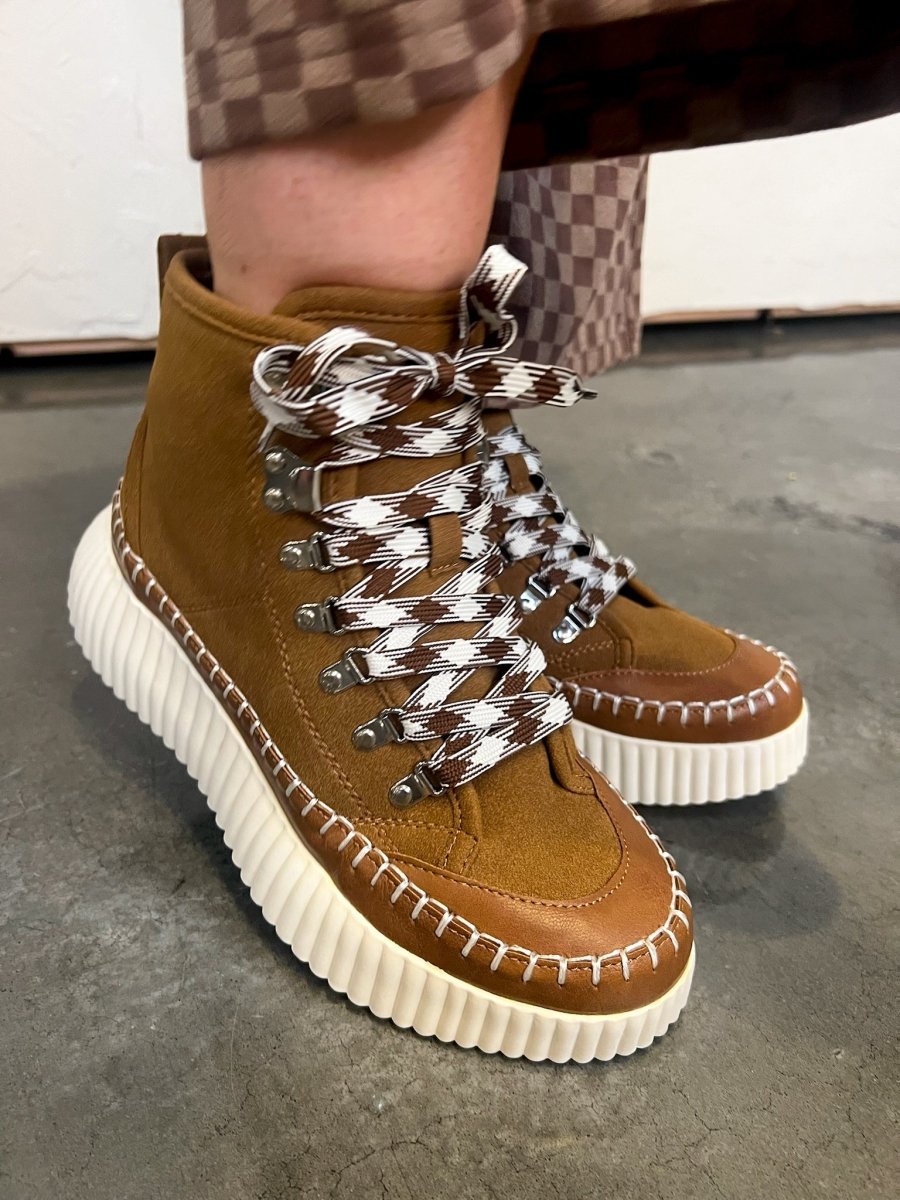 Matisse: Trek Lace Up Hiker Sneaker Boot - Chestnut - Revel Boutique