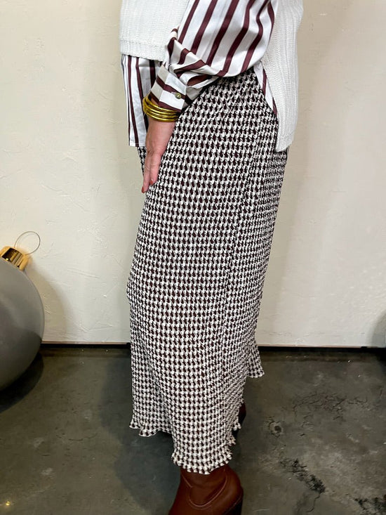 Mayflower Check Skirt - Brown - Revel Boutique