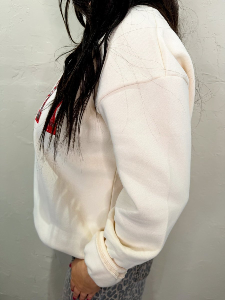 Merry Plaid Mock Neck - Revel Boutique