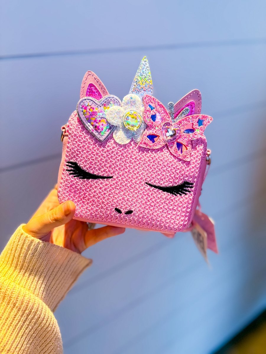 Miss Gwen Unicorn Pink Straw Crossbody Bag - Revel Boutique