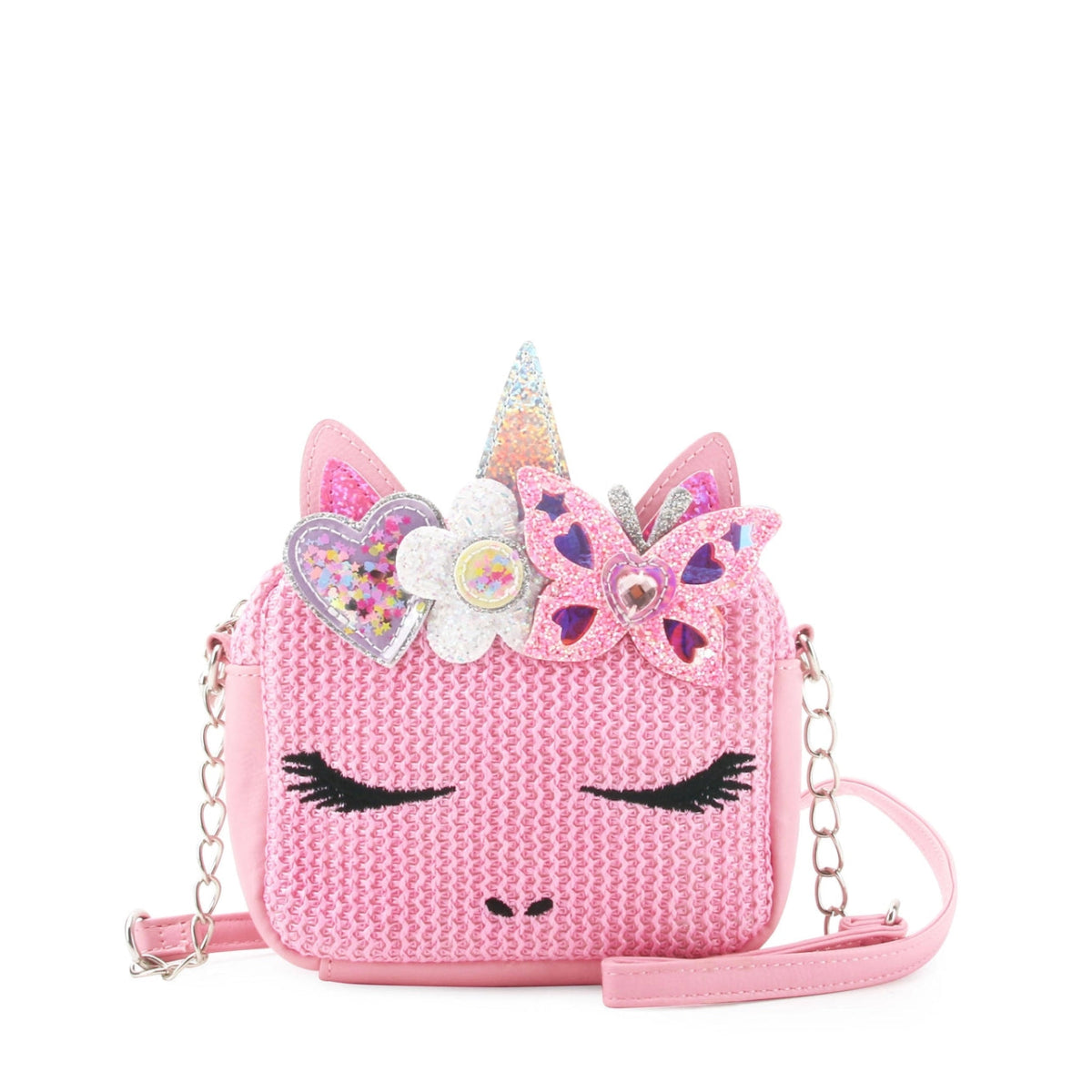 Miss Gwen Unicorn Pink Straw Crossbody Bag - Revel Boutique