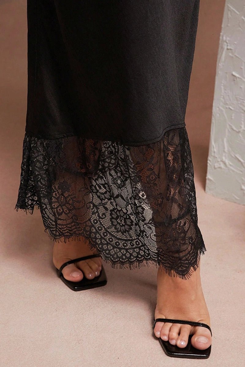 Model Lace Trim Slip Skirt - Revel Boutique